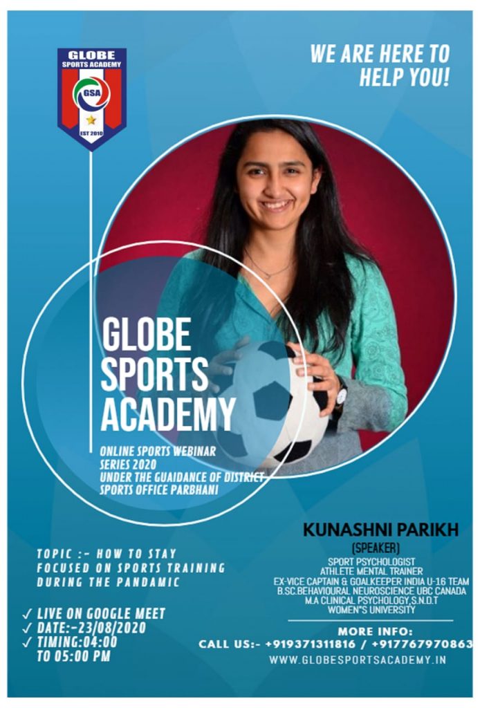 Globe Sports Academy - How to Focus on Sports Training during the Pandemic - Kunashni Parikh Sport Psychologist